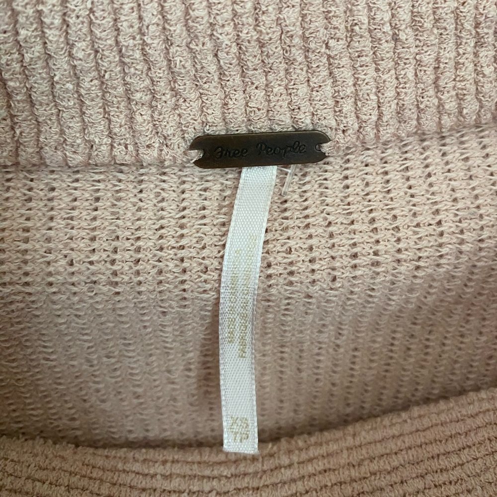 Free People Ottoman Slouchy Tunic Oversized Ribbed Mock neck Pink Women’s XS - Picture 4 of 9